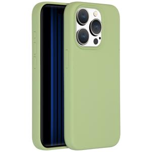 Accezz Liquid Silicone Backcover met MagSafe iPhone 15 Pro Telefoonhoesje Groen