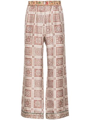 Pierre-Louis Mascia pantalon Aloe en soie - Rouge