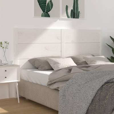 Hoofdbord 206x4x100 cm massief grenenhout wit