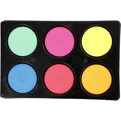 Colortime Waterverf, h: 16 mm, d 44 mm, neon kleuren, 1 doos