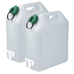 EDA Water Jerrycan of watertank - 2x - 15 Liters - met kraantje - 32x16x38