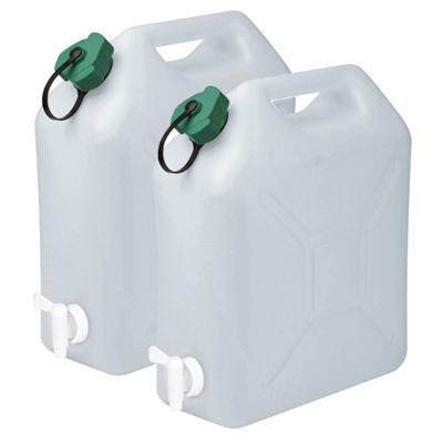 EDA Water Jerrycan of watertank - 2x - 15 Liters - met kraantje - 32x16x38