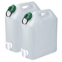 EDA Water Jerrycan of watertank - 2x - 15 Liters - met kraantje - 32x16x38