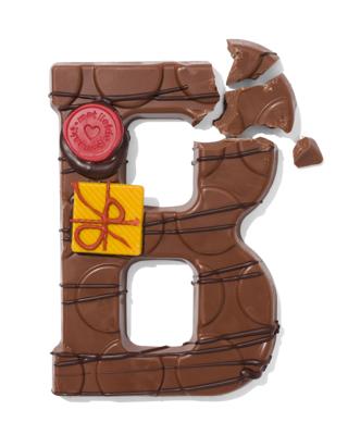 051 Handgedecoreerde Chocoladeletter Melk B 180g