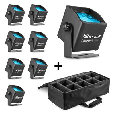 BeamZ 8x BBP44 verticale LED par + AC420 flightbag