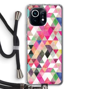 Gekleurde driehoekjes: Xiaomi Mi 11 Transparant Hoesje met koord