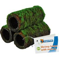 Superfish Shrimp Home Met Mos L - Grote Keramische Garnalen Schuilplaats voor Aquarium