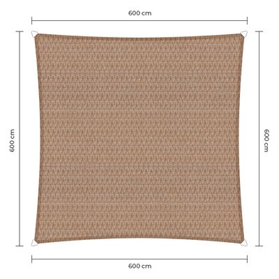 Sunfighter schaduwdoek vierkant zand 6x6m.