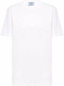 Prada t-shirt à logo triangulaire - Blanc