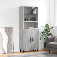 Hoge kast 69,5x34x180 cm bewerkt hout betongrijs