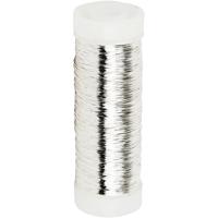 Creativ Company Verzilverd draad, dikte 0,2 mm, verzilverd, 50 gr, 110 m/ 1 rol