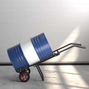 Vatentrolley Robuuste Metalen Trolley met 2 Rubberen Wielen en Ergonomische Handgrepen Bevestigingshaak met Veer voor Fabrieken Garages