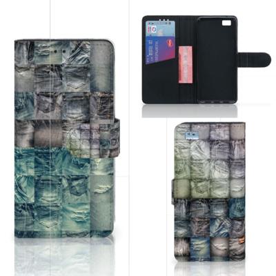 Wallet Case met Pasjes Huawei Ascend P8 Lite Spijkerbroeken