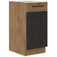 ROCK onderkast - Melamine met lancelot eiken en matera grijs decor - 1 deur - L40 x H82 cm
