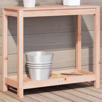 VidaXL Oppottafel met schap 82,5x35x75 cm massief douglashout