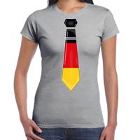 Verkleed T-shirt voor dames - stropdas Duitsland - grijs - supporter - themafeest - thumbnail