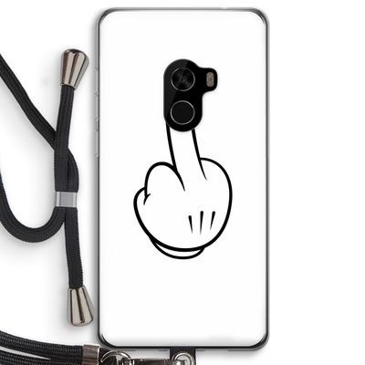 Middle finger white: Xiaomi Mi Mix 2 Transparant Hoesje met koord