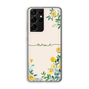 Gele bloemen: Samsung Galaxy S21 Ultra Transparant Hoesje