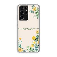 Gele bloemen: Samsung Galaxy S21 Ultra Transparant Hoesje
