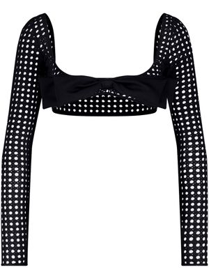Giambattista Valli haut crop à détail de nœud - Noir