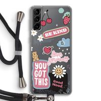 Positivity: Samsung Galaxy S21 Plus Transparant Hoesje met koord