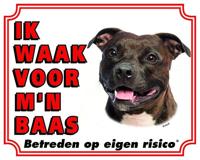 Pit Bull Waakbord - Ik waak voor mijn baas Pit Bull Waakbord - Ik waak voor mijn baas