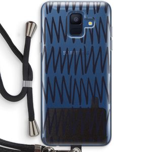 Marrakech Zigzag: Samsung Galaxy A6 (2018) Transparant Hoesje met koord