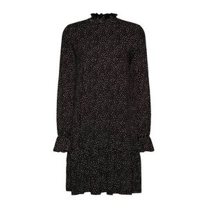 edc Women jurk met stippen en ruches zwart/wit