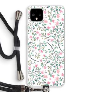 Sierlijke bloemen: Pixel 4 XL Transparant Hoesje met koord