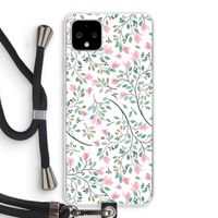 Sierlijke bloemen: Pixel 4 XL Transparant Hoesje met koord