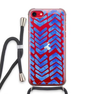 Blauwe pijlen: iPhone SE 2020 Transparant Hoesje met koord
