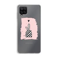 Zwart-wit cactus: Samsung Galaxy A12 Transparant Hoesje