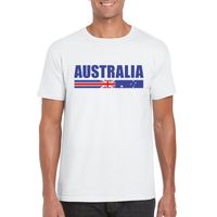 Wit Australie supporter t-shirt voor heren - thumbnail