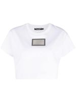 Dolce & Gabbana x KIM t-shirt crop à plaque logo - Blanc