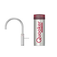 Quooker Fusion Round kokendwaterkraan - draaibare uitloop - PRO3 reservoir - Warm / kokend water - Chroom 3FRCHR