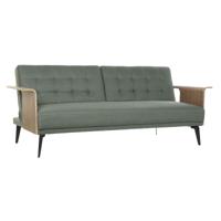 Slaapbank DKD Home Decor 203 x 87 x 81 cm Zwart Metaal Bruin Groen