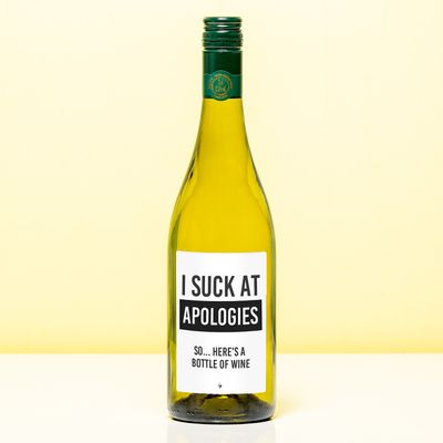 Wijnfles I suck at apologies - Wit (Sauvignon Blanc)