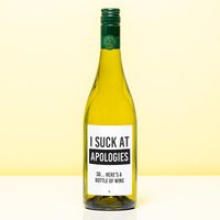 Wijnfles I Suck At Apologies - Wit (Sauvignon Blanc)