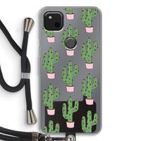 Cactus Lover: Pixel 4a Transparant Hoesje met koord