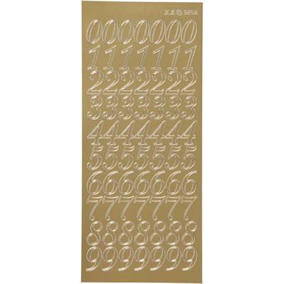 Creativ Company Stickers, cijfers, vel 10x23 cm, goud, 1 vel