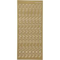 Creativ Company Stickers, cijfers, vel 10x23 cm, goud, 1 vel