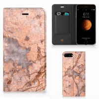 Apple iPhone 7 Plus | 8 Plus Standcase Marmer Oranje - thumbnail