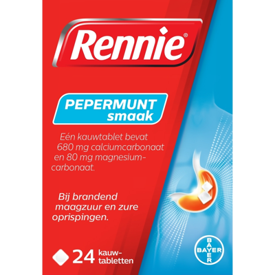 Rennie Pepermunt kauwtabletten bij brandend maagzuur