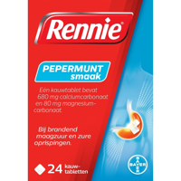 Rennie Pepermunt kauwtabletten bij brandend maagzuur