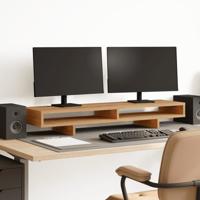 Monitorstandaard 100x27x15 cm bewerkt hout artisanaal eiken