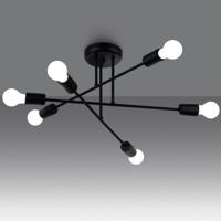 Minimalistische zwarte Kroonluchter NORAH 6R
