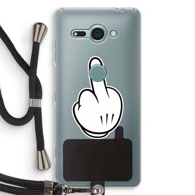 Middle finger white: Sony Xperia XZ2 Compact Transparant Hoesje met koord