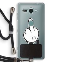 Middle finger white: Sony Xperia XZ2 Compact Transparant Hoesje met koord