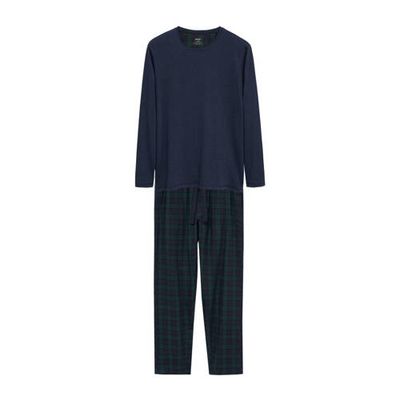 Mango Man pyjama met ruiten donkerblauw Mango Man pyjama met ruiten donkerblauw