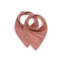 Jollein slab bandana Basic Stripe Rosewood (2-pack) Maat